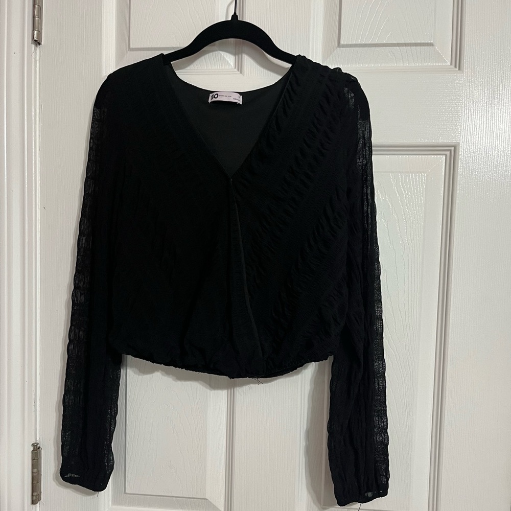NWOT SO Blouse Medium With Snap Closing